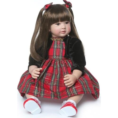 NPK 60cm Silicone Reborn Baby Dolls Baby Doll Alive Realistic Boneca Bebes Lifelike Real Girl Doll Reborn Birthday Christmas