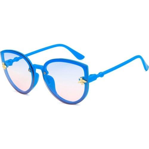 Cute Eyewear Little Bee Children Cat Eye Sunglasses Lenses Frame Kids Cateye Sun Glasses Girls Boys Shades UV400 Gafas de sol
