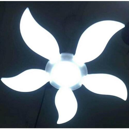 Foldable LED Garage Light 75W E27 Angle Adjustable Fan Blades Energy Saving Lamp Low Power Consumption High Brightness