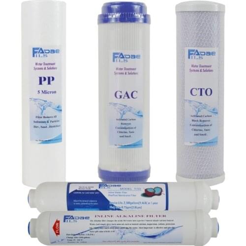 Replacement Filters Compatible With any 6 stage Under-Sink Reverse Osmosis System(PP/GAC/CTO/Inline gac/inline alkaline filter)