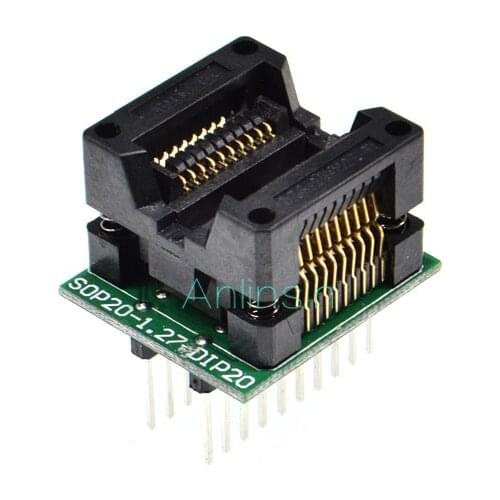 SOIC20 SOIC 20 SOP20 TO DIP20 programmer adapter socket Body Width 5.4MM 209MIL IC SOCKET CONVERTER test chip