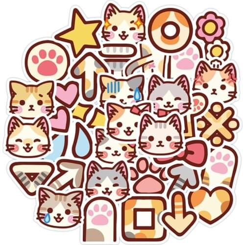 10/40PCS Kawaii Cat Kitty Girl Graffiti Stickers DIY Skateboard Fridge Laptop Motorcycle Luggage Classic Sticker for Kid Toy