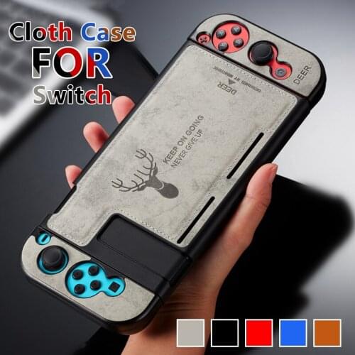 Fabric Cloth Case Silicone Back Protective Joy-Con Cover Shell Anti Sweat for Nintend Switch with screen protector
