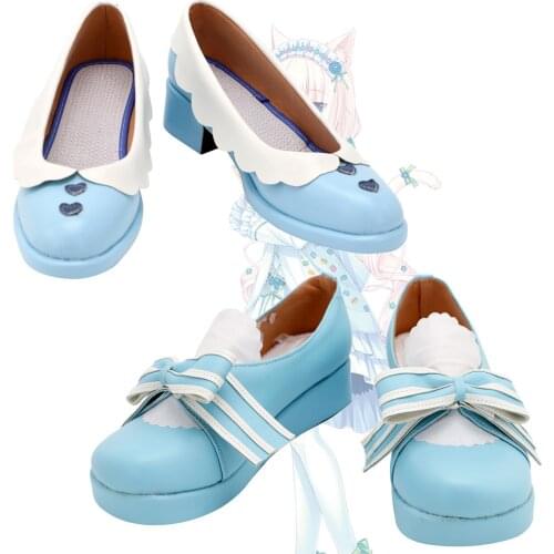 NEKOPARA Vanilla Cosplay Shoes Customized Blue Boots for Adults and Kids Cosplay Accessories