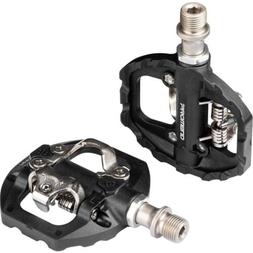 Bike Pedals Mountain Bike Self-locking Pedal Aluminum Alloy DU+bearing Single-sided Flat Pedal With Cleats For Cycling Bike Part