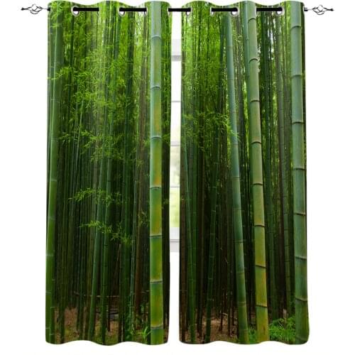 Bamboo Forest Green Modern Blackout Curtains For Living Room Bedroom Window Treatment Blinds Drapes Kitchen Curtains