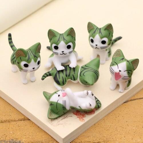 ZOCDOU 1 Piece 3D Small Lifelike Home Decor Decoration Crafts Figurines Miniatures Cute Green Cheese Cat Various Expression