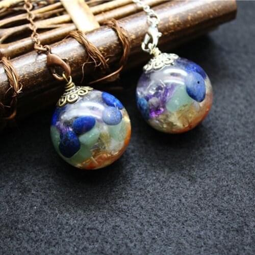 1PC Chakra Energy Natural Stone Lapis Lazuli Aventurine Reiki Pendulum for Dowsing Pendants Healing Pendulo Orgone Jewelry