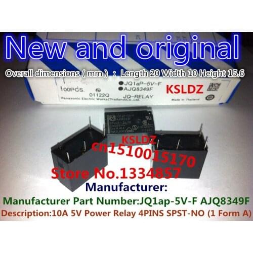 Free shipping lot(10pieces/lot)Original New JQ1ap-5V-F AJQ8349F JQ1aP-12V-F AJQ8341F JQ1AP-24V-F AJQ8342F 4PINS 10A Power Relay