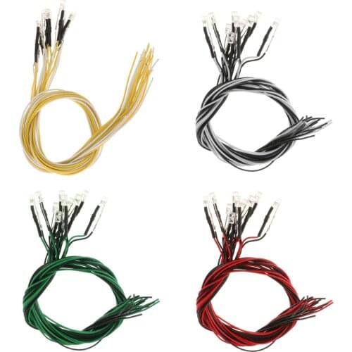 10pcs Pre Wired 3mm Led Lamp Light Set 3V-6V model train railway modeling diy kit for Model Car Boat Toy Diy