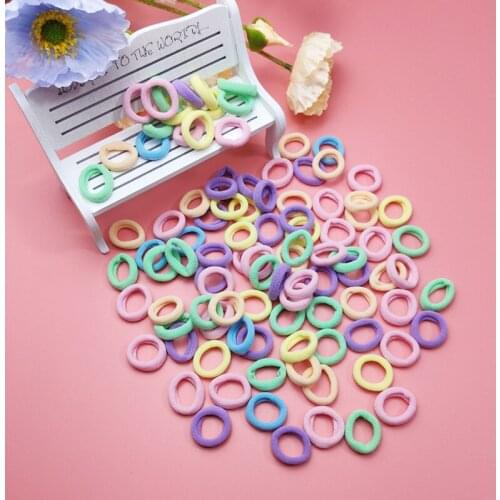 Kid Small Hair Tie Baby Girl Children Headbands Colorful Elastic Hair Bands Nylon Scrunchie Hair Rope 100pcs Hair Accessories