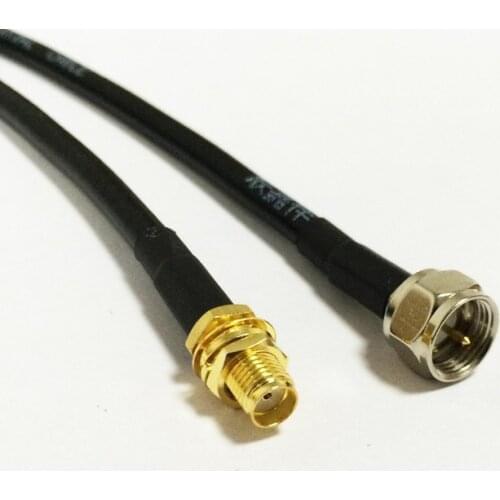 2pcs SMA female switch F type male RF pigtail cable adapter RG58 300CM wholesale NEW