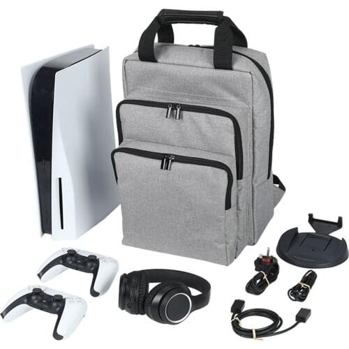 Game Console Accessories Backpack Travel storage bag gray anti-scratch handbag backpack game handle accessories for PS5 for PS4