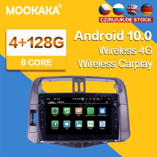 For Toyota Prado 2010-2013 Car Radio Player Android 10 PX6 128GB GPS Navigation Multimedia Player Radio Head Unit IPS No 2 Din