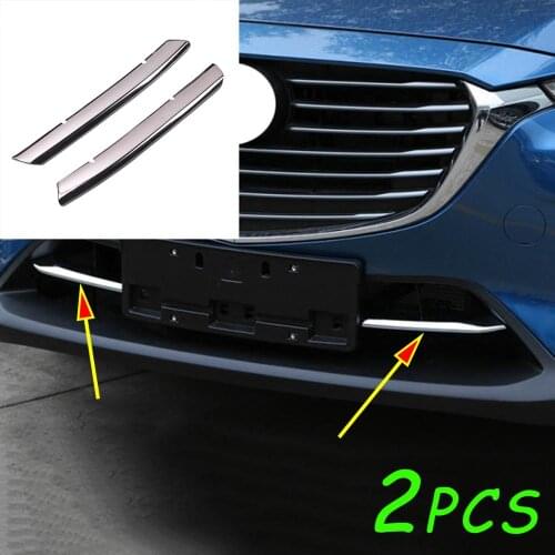 Car ABS Chrome Front Grille Trim Strip Cover Bumper Stripes Cover Stickers Fit For Mazda CX-5 KF Accessories 2017 2018 2019