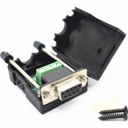 DB9 serial COM transfer-free solder terminals RS232 female connector with back side screw