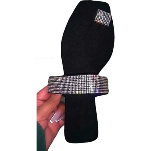 Women Sandals Bling Flat Sandals 2020 Summer Shoes Woman Flip Flop Plus Size 43 Beach Shoes Sandalias Mujer Sandals Without Heel