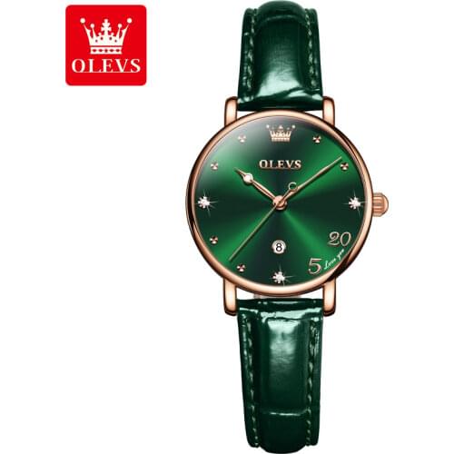 OLEVS Luxury Brand Woman Watch Quartz 2021 Ins Fashion Elegant Waterproof Watches for Women Ladies Green Red Sports WristWatch