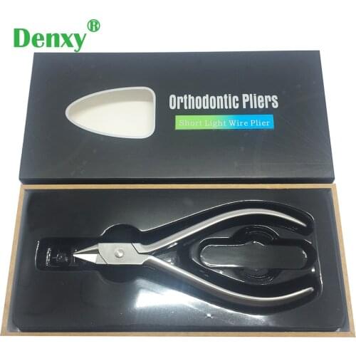 Denxy 1pc dental Orthodontic Short Light Wire Plier Orthodontic Pliers Forceps Dentist Pliers Orthodontic Instruments