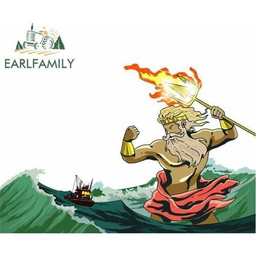 EARLFAMILY 13cm x 8.8cm for Zeus Ancient Greek God Decal Personality Car Stickers Occlusion Scratch VAN Motorcycle Car Styling