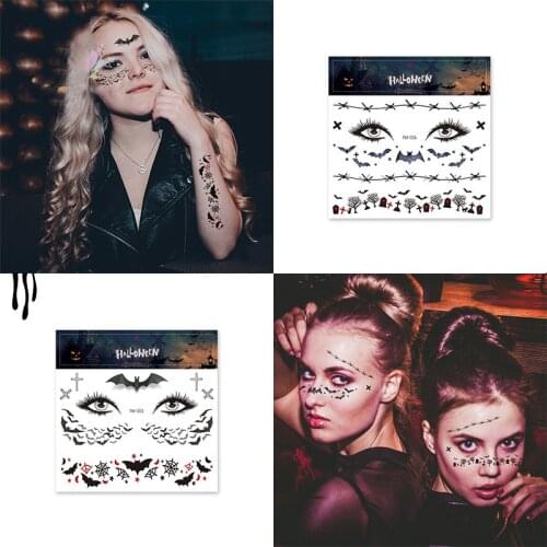 Halloween Eco-friendly Waterproof Tattoo Stickers Horrifying Blood Stains Scar Body Stickers Festive Party Body Decoration