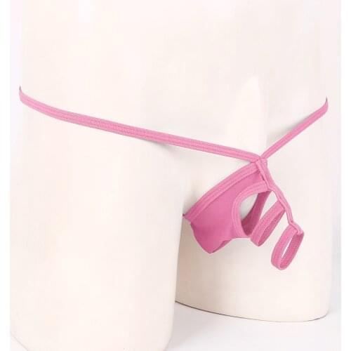 Hot Sexy Men Sissy Panties Lingerie Penis Hole Crotchless G-String Sex Bikini Thong Low Waist Open Butt Erotic Gays Underwear