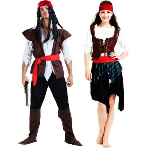 Captain jack sparrow costume adult men women pirate pirates of the caribbean cosplay female Male Female Carnival halloween sexy