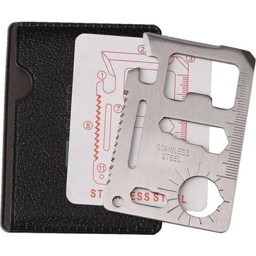 11 Function Credit Card Size Survival Pocket Tool Outdoor Hunting Survival Camping Hand Multi Tools Military Credit Card Knife