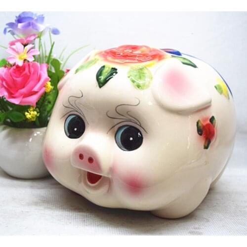 Ceramic Piggy Bank Piggy Bank Creative Gift Display Cute Fortune Into The Treasure Coin Box Desktop Placement Coin Box