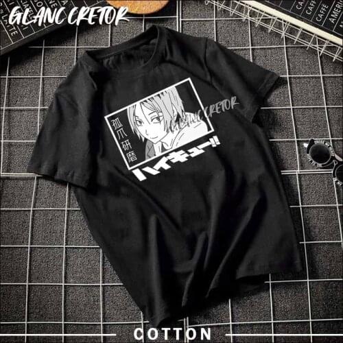 Harajuku Cool Anime Haikyuu Kozume Kenma T Shirt Men Short Sleeve Manga Graphic Tshirt Cotton T-shirt Tee Tops Clothing