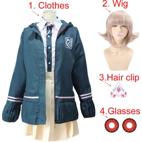 Anime Danganronpa Nanami ChiaKi Full Set Cosplay Costume Wig and Headwear Adult Halloween Carnival Funny Costume
