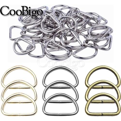 25mm Metal D Rings Semicircle Buckle for Bag Strap Belt Handbag Purse Webbing Pet Collar DIY Leather Craft Accessories 100 Pcs