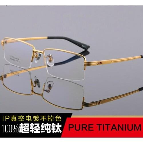 High-grade luxury Pure titanium Business half glasses frames Wide big face Optical myopia reading Armacao de oculos 6612