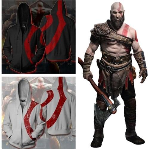 Game God Of War Cosplay Kratos Zipper Hoodie Costume Men and women Leisure Sports Sweater New