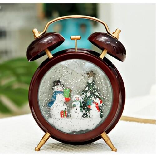 Music Table Lamps Alarm Clock Shape Christmas Ornament Novelty Creative Electronic LED Night Lights Home Romantic Atmosphere