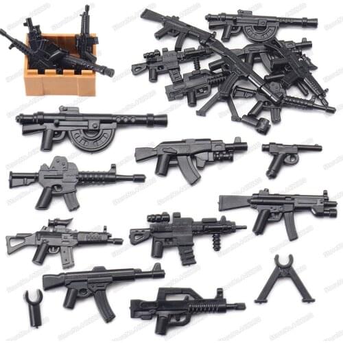 Military Soldier step Guns Assembly Weapons Set Building Block Army Figures Accessories Moc WW2 Model Christmas Child Gifts Toys