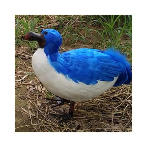 New simulation Raphus cucullatus bird toy foam&feathers blue Dodo bird model about 32cm 0004