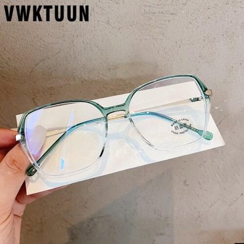 VWKTUUN TR90 Anti Blue Light Glasses Irregular Optical Glasses Women Men Blue Light Blocking Transparent Computer Glasses