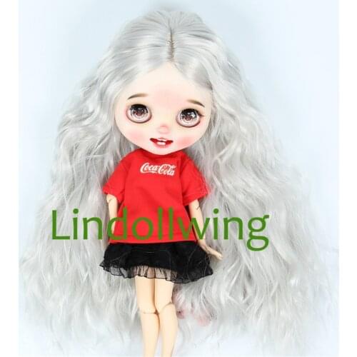 9-10 inch Blyth Wig Long Center Curly Sliver Hair