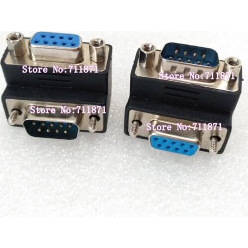 Right Angle Male Female 9Pin RS232 DB9 Adapter 90 Degree Bend 9 Pin Db9 rs232 Connector Male Female RS232 Serial interface joint