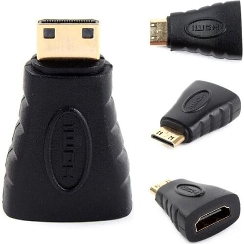 Mini HDMI to HDMI Gold Plated Male to Female AV Plug Adapter Converter