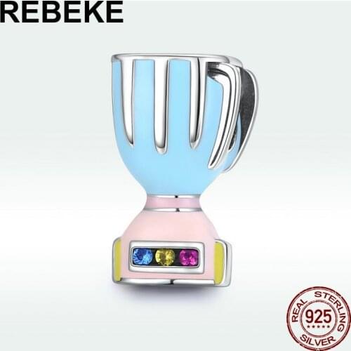 Fit bangle charm Colorful Juicer enamel bead 925 sterling silver women original jewelry pendant girl Valentines Day gift making