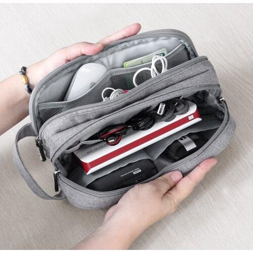 Portable Travel Digital Gadgets Storage Bag for HDD Data Cable Adapter Earphone Battery Electronics Accessories Organizer Pouch