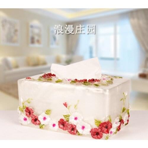 Luxury Resin Removable Tissue Box European Tissue Case Paper holder Home Decoration Hotel Supplies Pumping Paper Tissue Canister