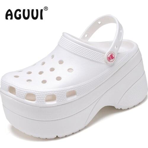 Clogs Women Summer 10cm Height Increasing Platform Sandals Ladies EVA Beach Shoes Outdoor Zuecos Sandalias Size 36-41