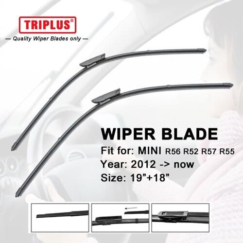 Wiper Blade for MINI R56 R52 R57 R55 19"+18",Flat Aero Windscreen Wiper,for Cooper/One/Clubman/Cabrio/Clubvan Windshield Wiper