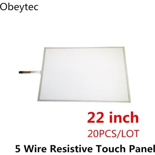 TP22W5K*20PCS 22 inch 5-wire resistive touchscreen sensor, AA 471*294mm, OA 488*475mm,panel only