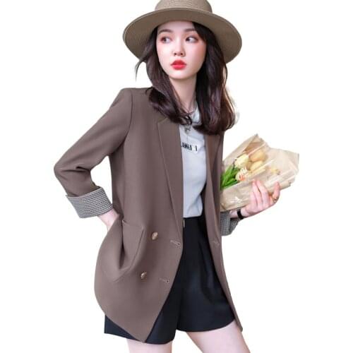 YUCHENSHANG Women's Double-breasted Blazers