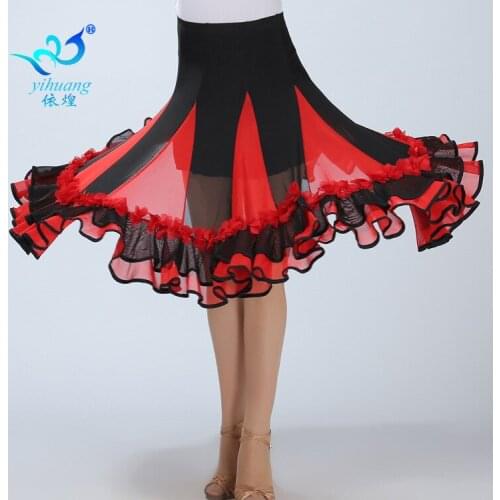Lady Ballroom Dancing Skirt Female Matching Dance Costumes Female Square Dance Suit Sumba Dance Flower Skirt D-0033