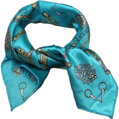 Hot 2019 Hair Scarf Women Silk Feeling Square Lady Wrap Small Office Neck Head Scarves Square Brand Handkerchief Bandana 50*50cm